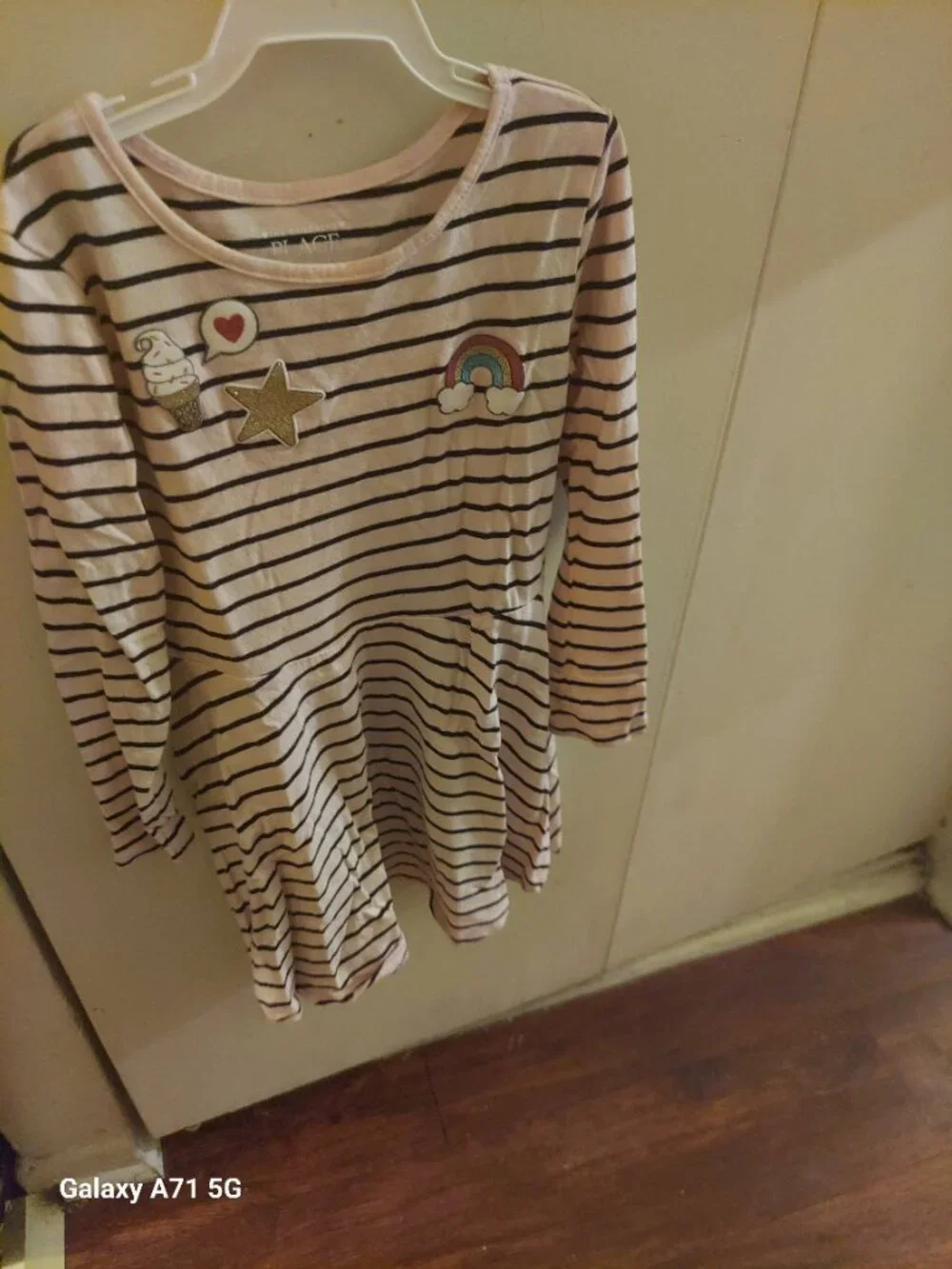 Children's Place Light Pink and Black Striped Dress